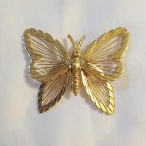 Monet Gold Butterfly Brooch